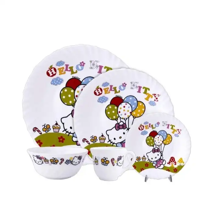 سرویس غذاخوری 5 تکه کودک پارس اوپال طرح کیتی کد 653