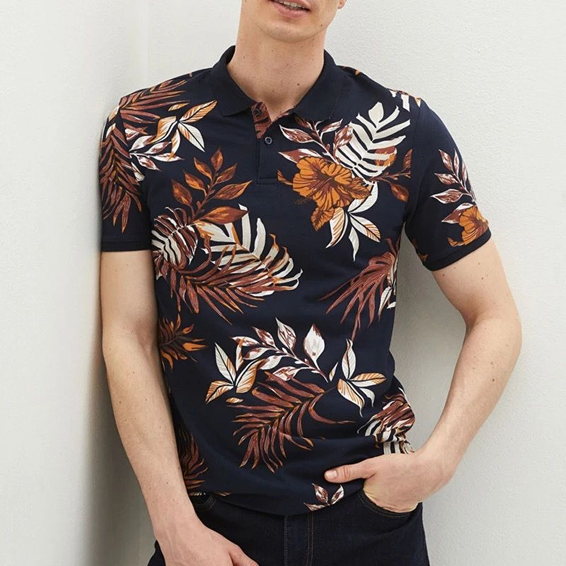 پولوشرت آستین کوتاه مردانه ال سی وایکیکی مدل هاوایی فول پنبه - - 3