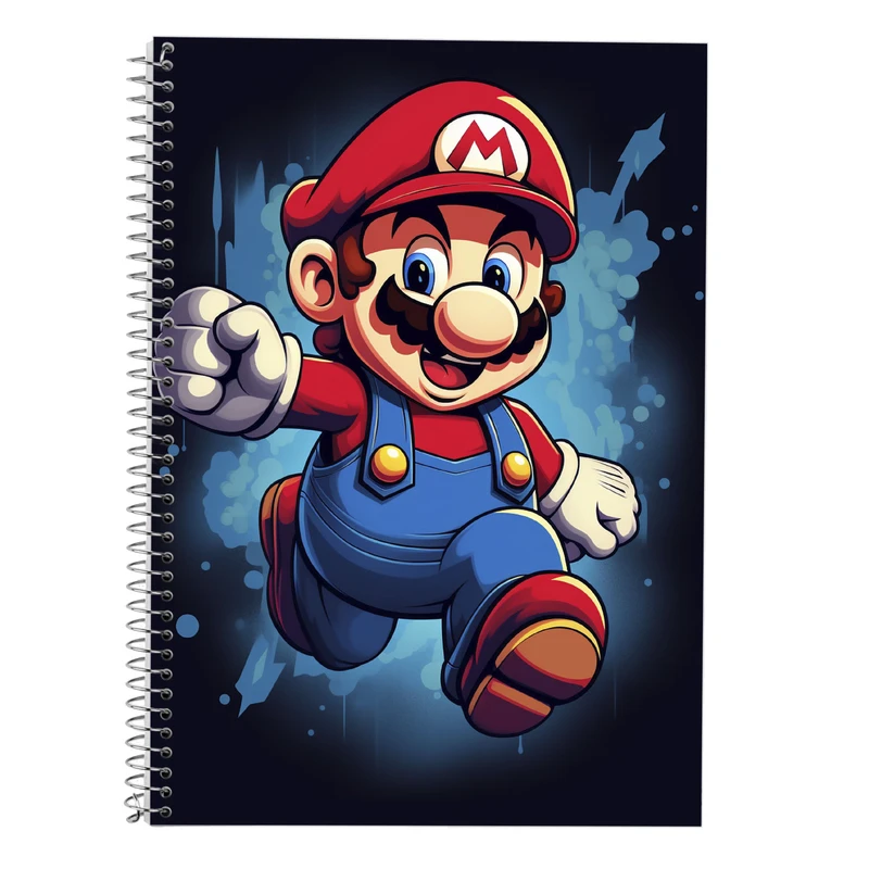 دفتر زبان 50 برگ مدوپد مدل سه خط طرح سوپرماریو super mario کد DF2852