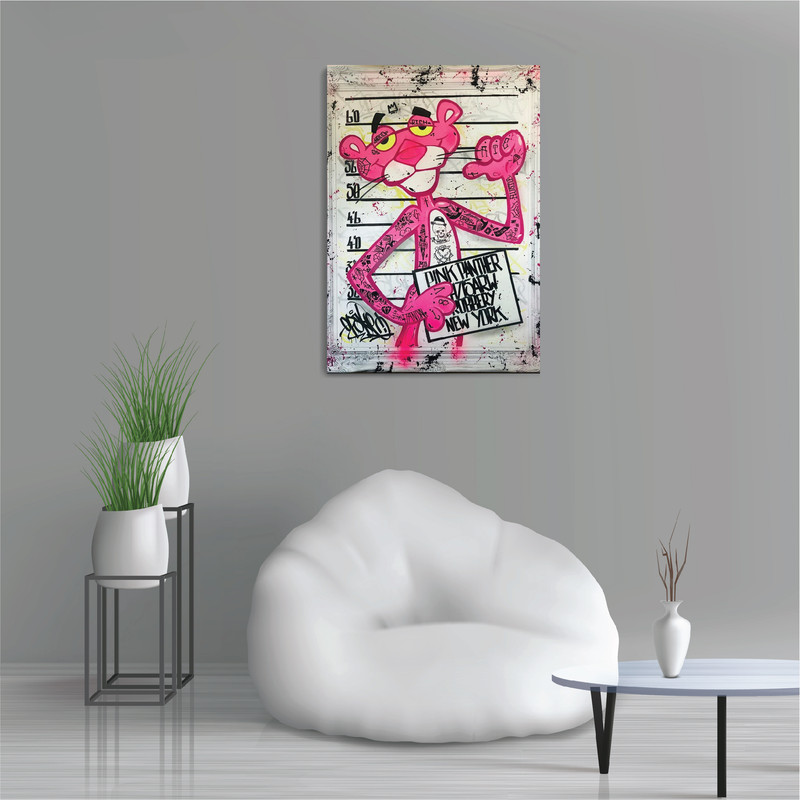 تابلو شاسی طرح انیمیشن پلنگ صورتی Pink Panther مدل M0415 تابلو شاسی طرح انیمیشن پلنگ صورتی Pink Panther مدل M0415