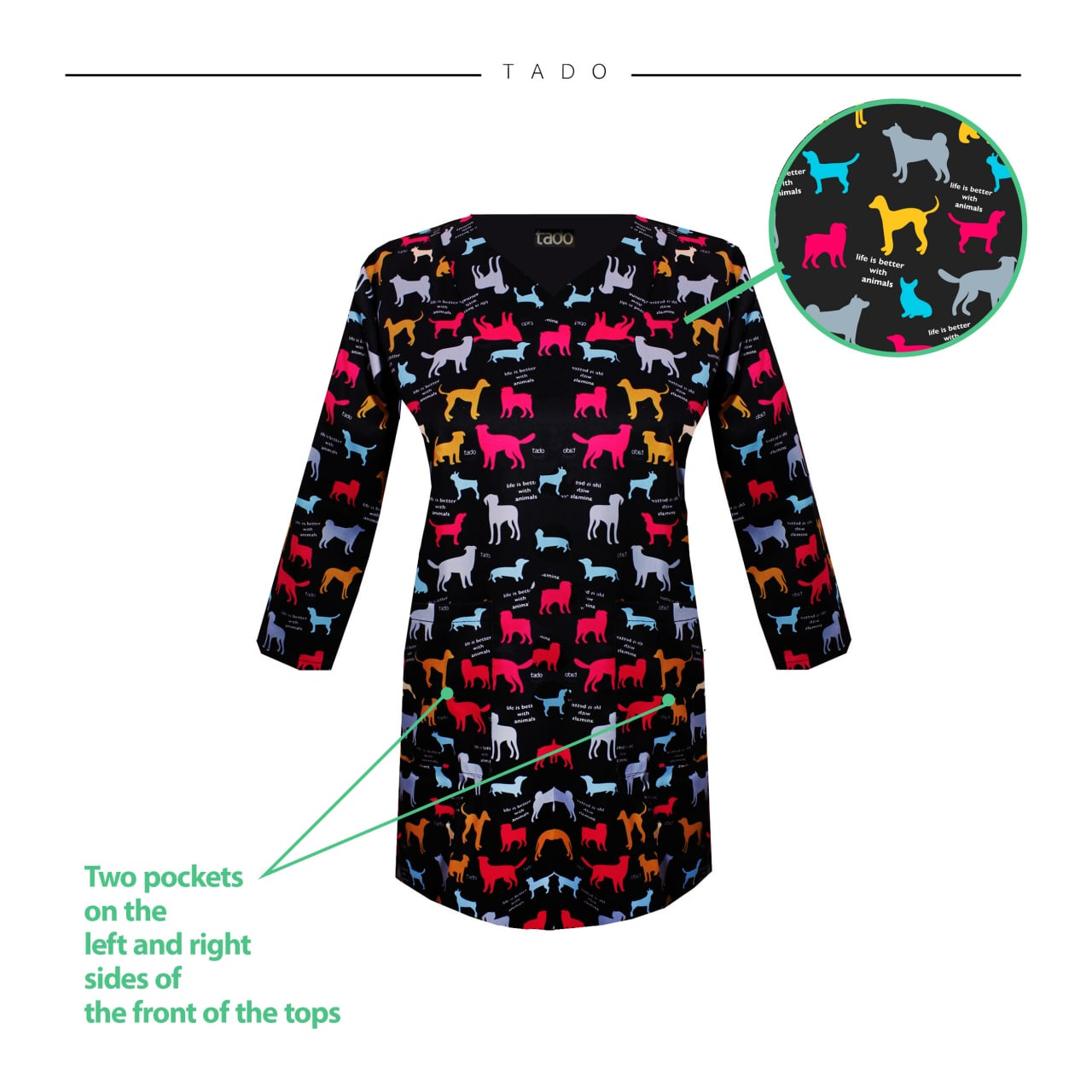 روپوش پزشکی زنانه تادو مدل TRO1920