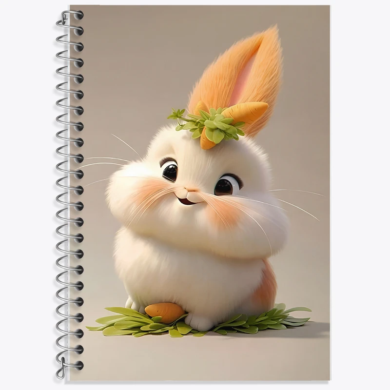 دفتر زبان 50 برگ خندالو مدل سه خط طرح خرگوش بامزه کد F5745