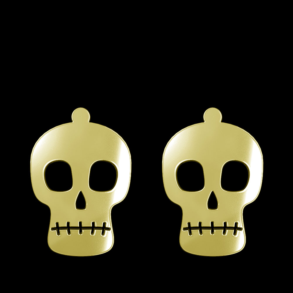 گوشواره طلا 18 عیار زنانه مدوپد مدل جمجمه کد GA1-15701