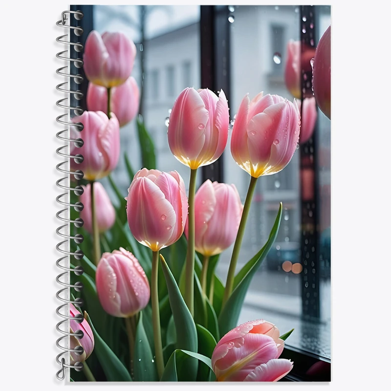 دفتر لغت 50 برگ خندالو طرح گل لاله کد F5999