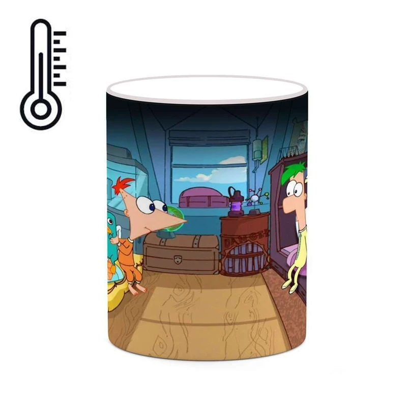 ماگ حرارتی کاکتی مدل کارتون Phineas And Ferb کد mgh22912