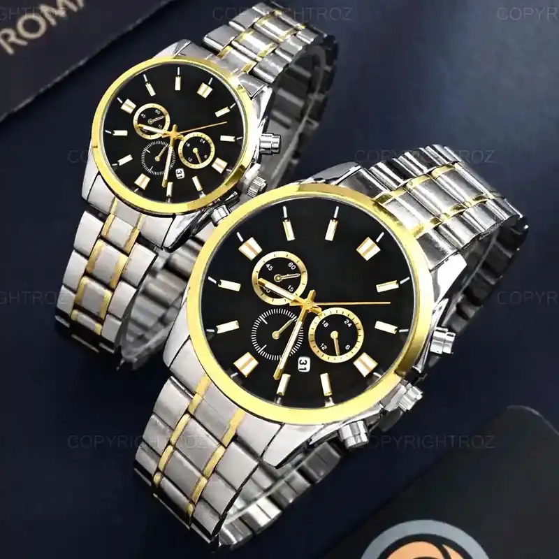 ست ساعت مچی عقربه ای زنانه و مردانه مدل کلاسیک 03