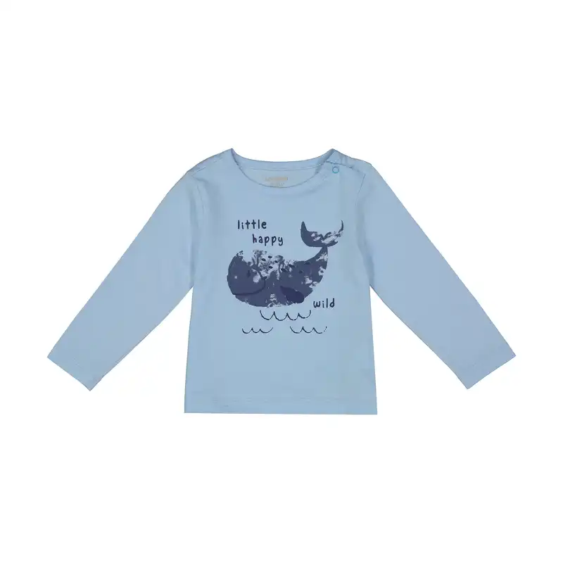 تی شرت آستین بلند نوزادی پسرانه مل اند موژ مدل S267667Z1-FQH-PALEAQUABLUE