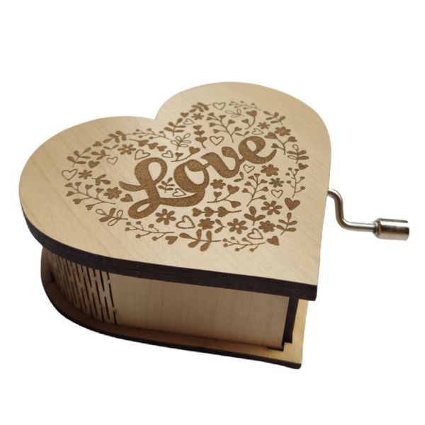 جعبه موزیکال مدل قلب هندلی طرح عاشقانه