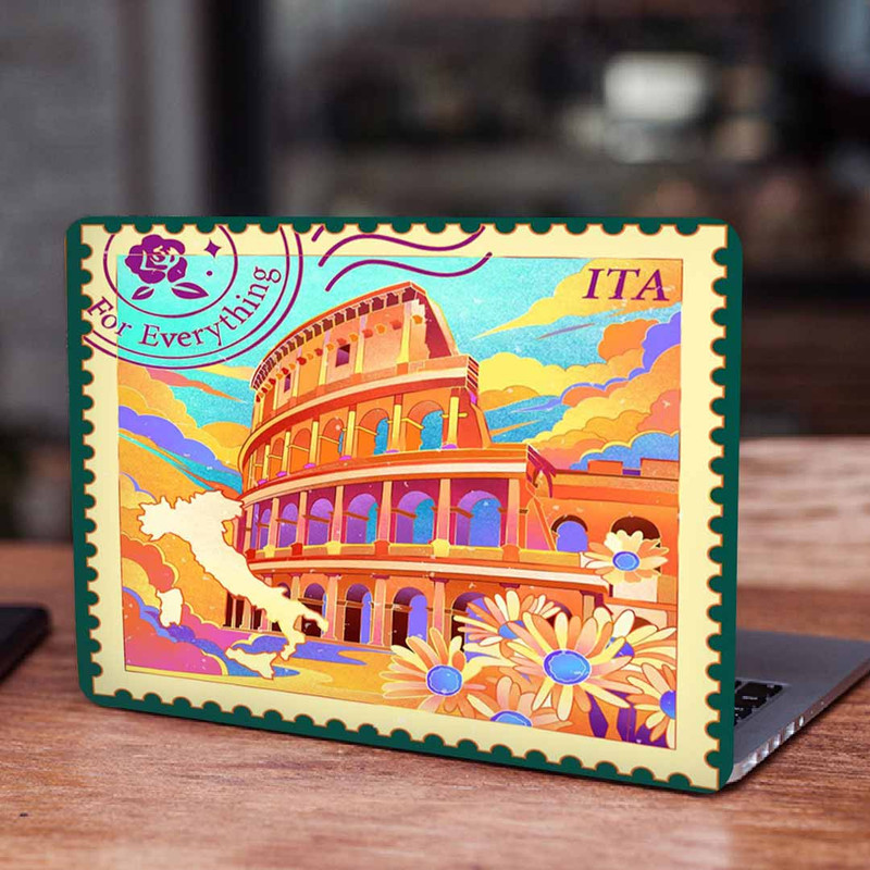 استیکر لپ تاپ طرح  تمبر کد p-1206 مناسب برای لپ تاپ 15.6 اینچ