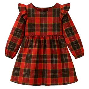 پیراهن آستین بلند یقه گرد دخترانه مدل کشمیر GH