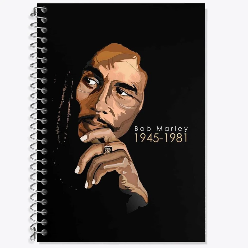 دفتر زبان 50 برگ خندالو مدل سه خط طرح باب مارلی Bob Marley کد 3272