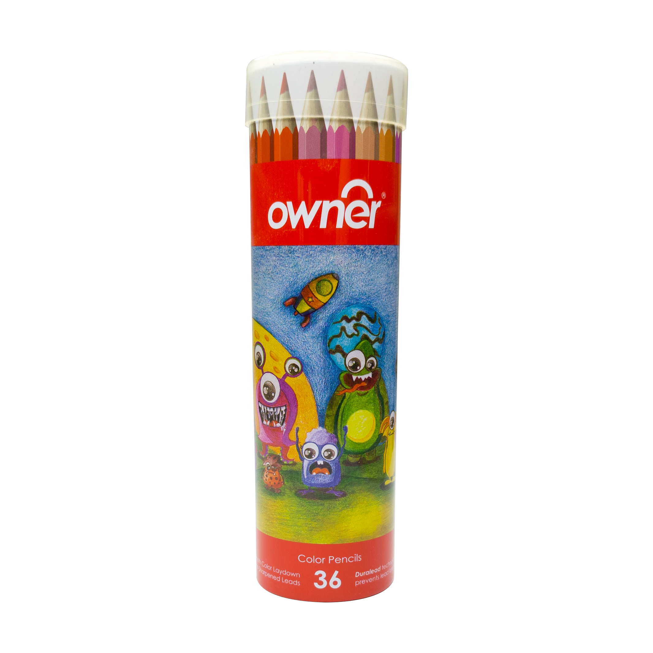  مداد رنگی 36 رنگ اونر مدل استوانه ای طرح آدم فضایی