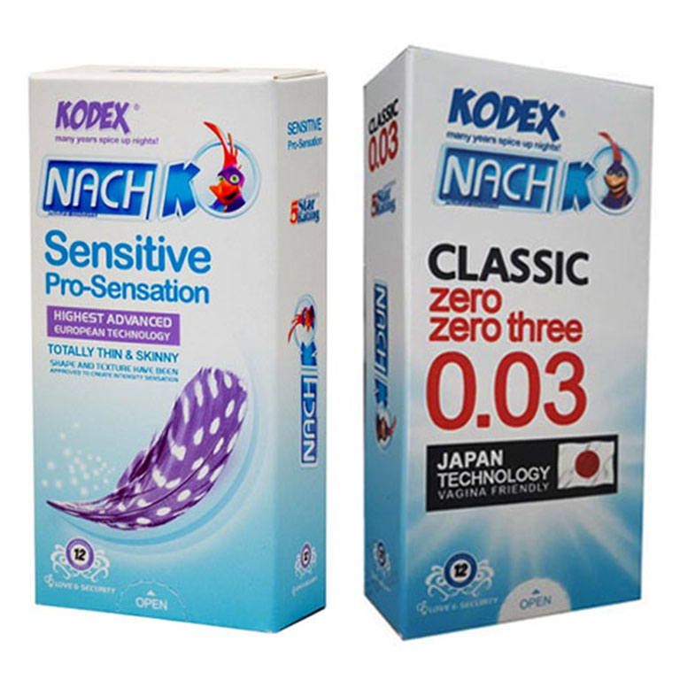 کاندوم ناچ کدکس مدل CLASSIC 0.03 بسته 12 عددی به همراه کاندوم ناچ کدکس مدل Sensitive بسته 12 عددی