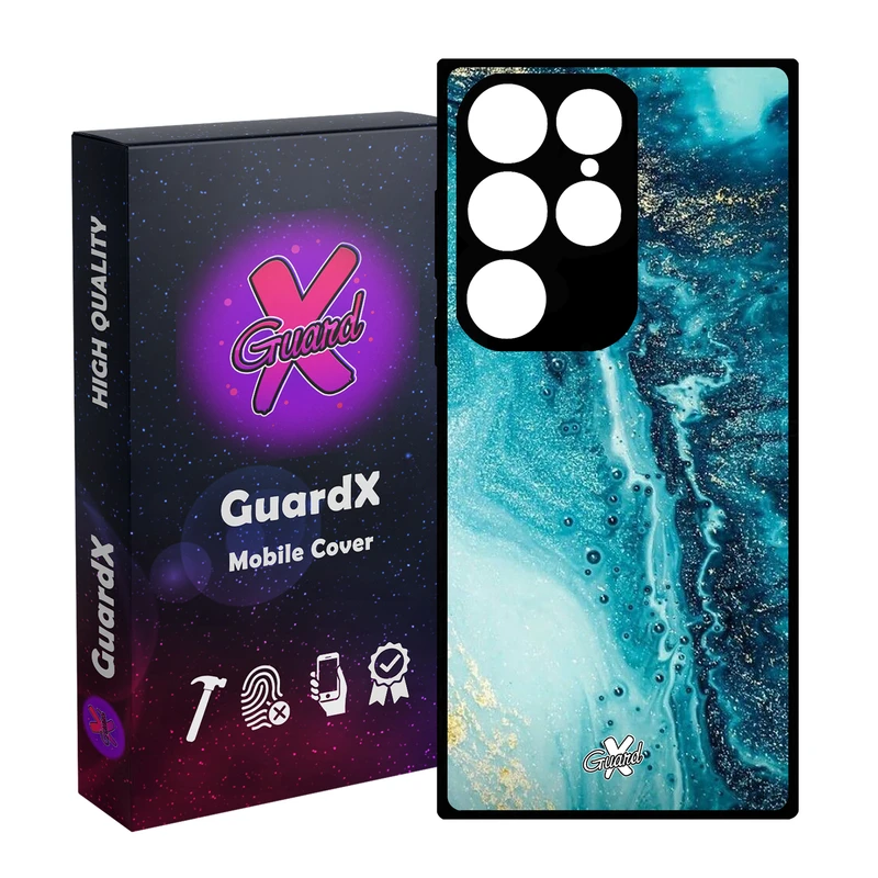 کاور گارد ایکس طرح آبی مدل Glass10402 مناسب برای گوشی موبایل سامسونگ Galaxy S24 Ultra