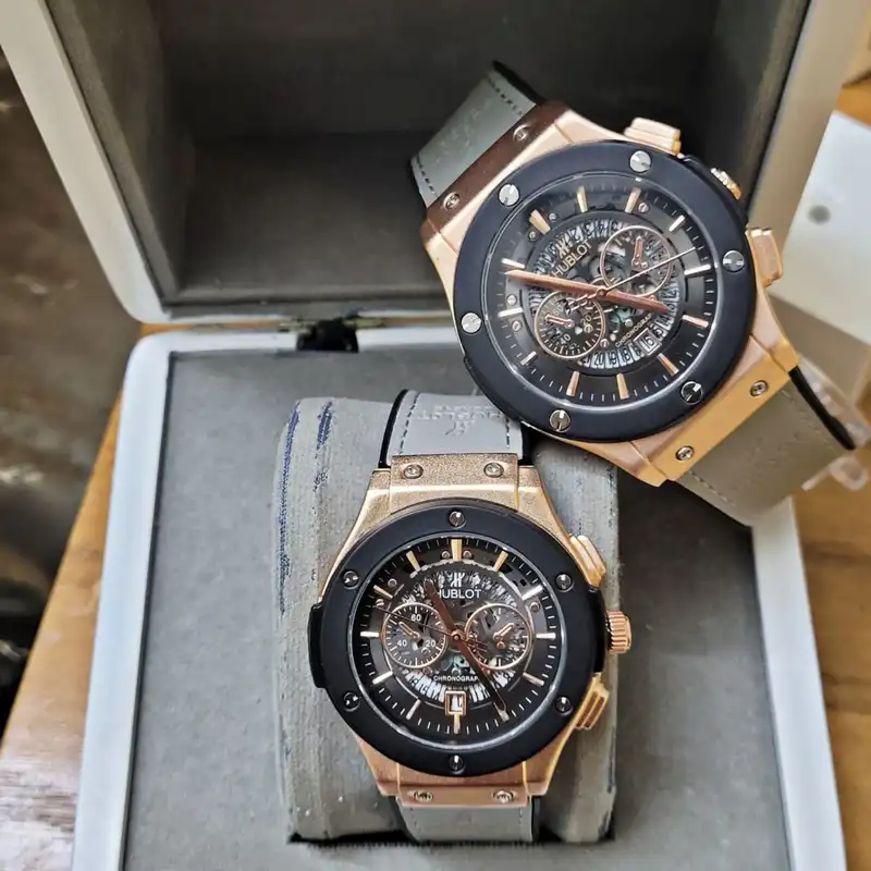 ست ساعت مچی عقربه ای  زنانه و مردانه  مدل اسکلتون