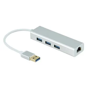 هاب USB 3.0 چهار پورت و کارت شبکه مدل MN