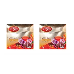 دمنوش کیسه ای هرمی زعفرانی سحرخیز 2 بسته 12 عددی
