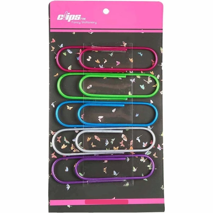 گیره کاغذ کلیپس مدل غول طرح رنگارنگ بسته 5 عددی 