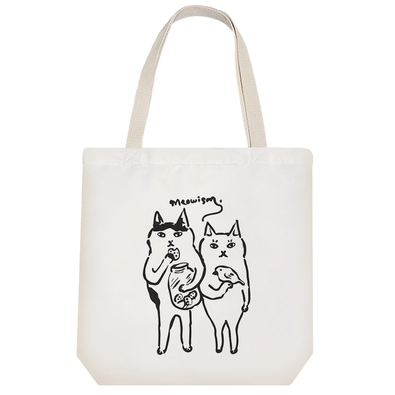 ساک خرید پارچه ای خندالو طرح گربه Cat مدل توت بگ کد 6688