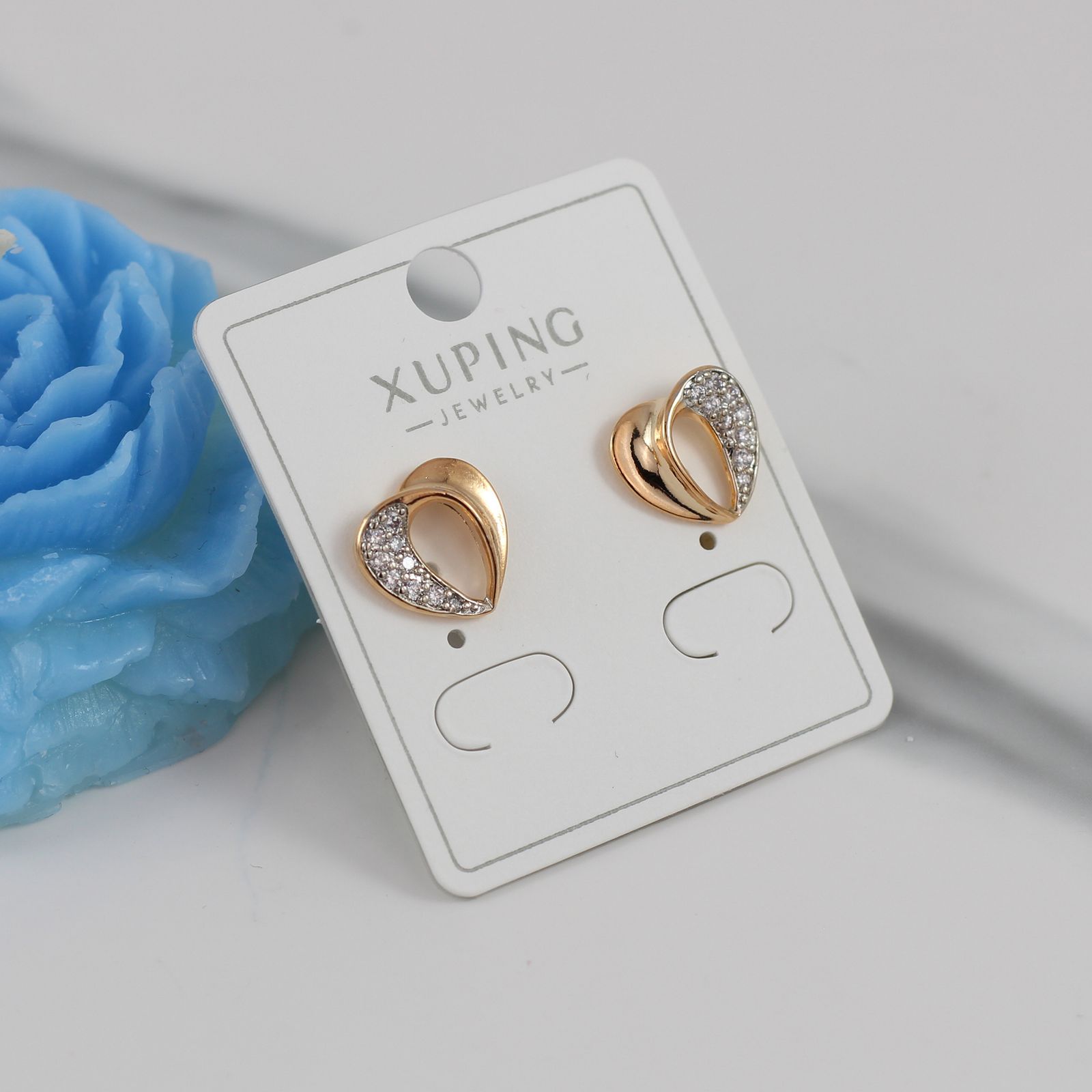 گوشواره زنانه ژوپینگ مدل قلب کد AAC883 -  - 4