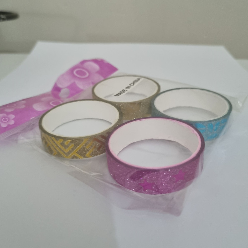 چسب نواری مدل اکلیلی طرح دار عرض 1.1 سانتی متر بسته 4 عددی