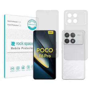Rock space Resistant model transparent screen protector suitable for Xiaomi Poco F6 Pro mobile phone along with the back of the phone