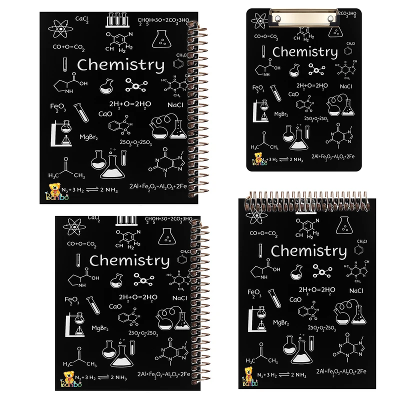 دفتر 100 برگ بانیبو مدل شیمی کد2728  به همراه تخته شاسی بسته 4 عددی