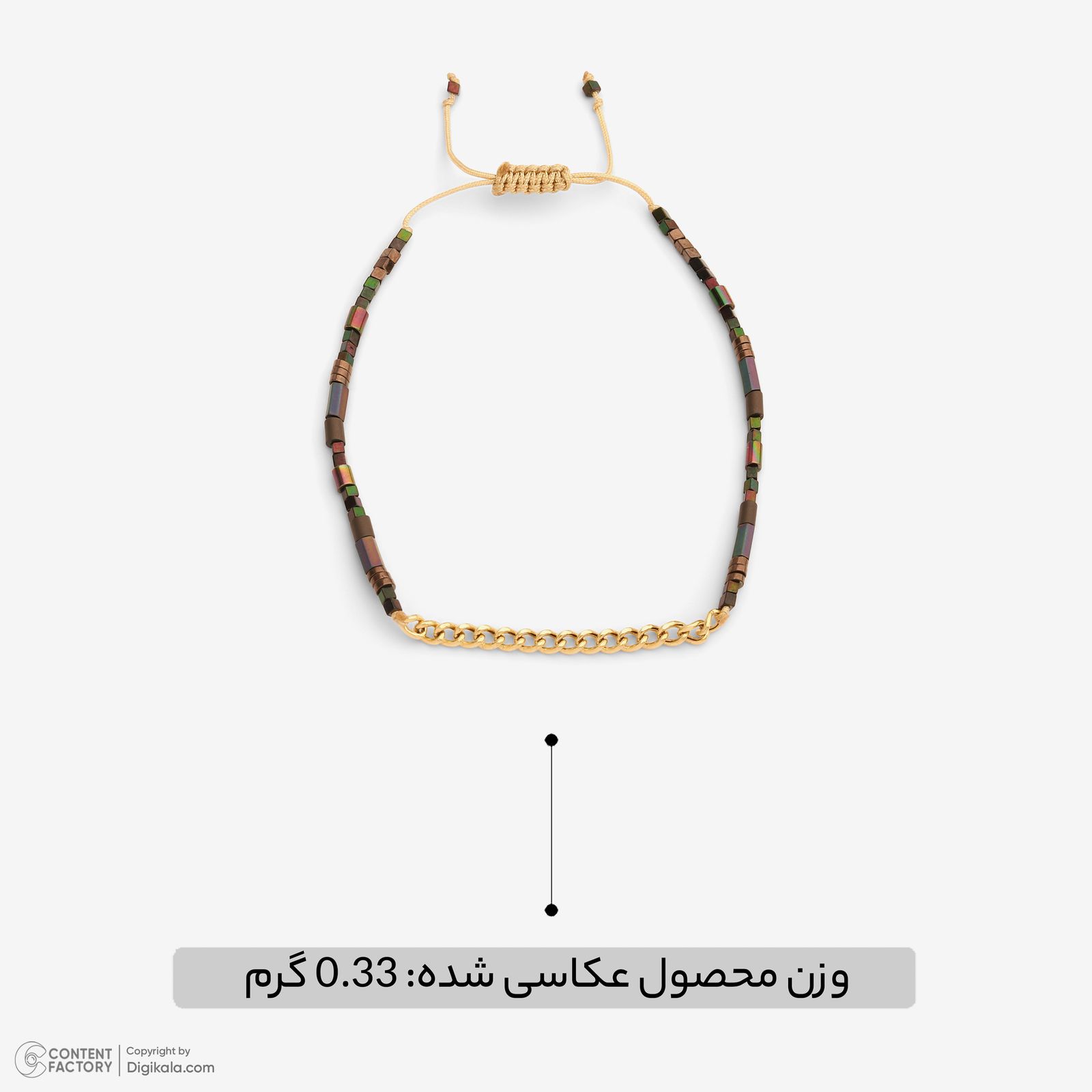 دستبند طلا 18 عیار زنانه با بند مهره‌ای سنجاق مدل کارتیه -  - 2
