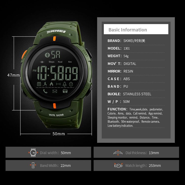 ساعت مچی دیجیتال مردانه اسکمی مدل 1301gr -  - 6