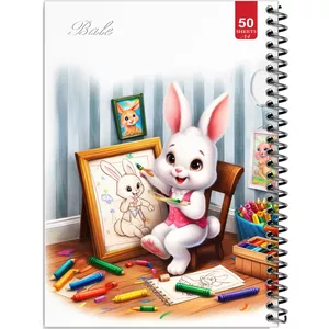دفتر نقاشی 50 برگ انتشارات بله طرح خرگوش در حال طراحی کد A4-L184