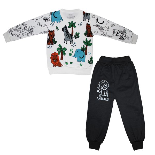 ست سویشرت و شلوار راحتی پسرانه مدل 1018