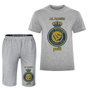 ست تی شرت و شلوارک مردانه مدل لوگوی فوتبالی A153