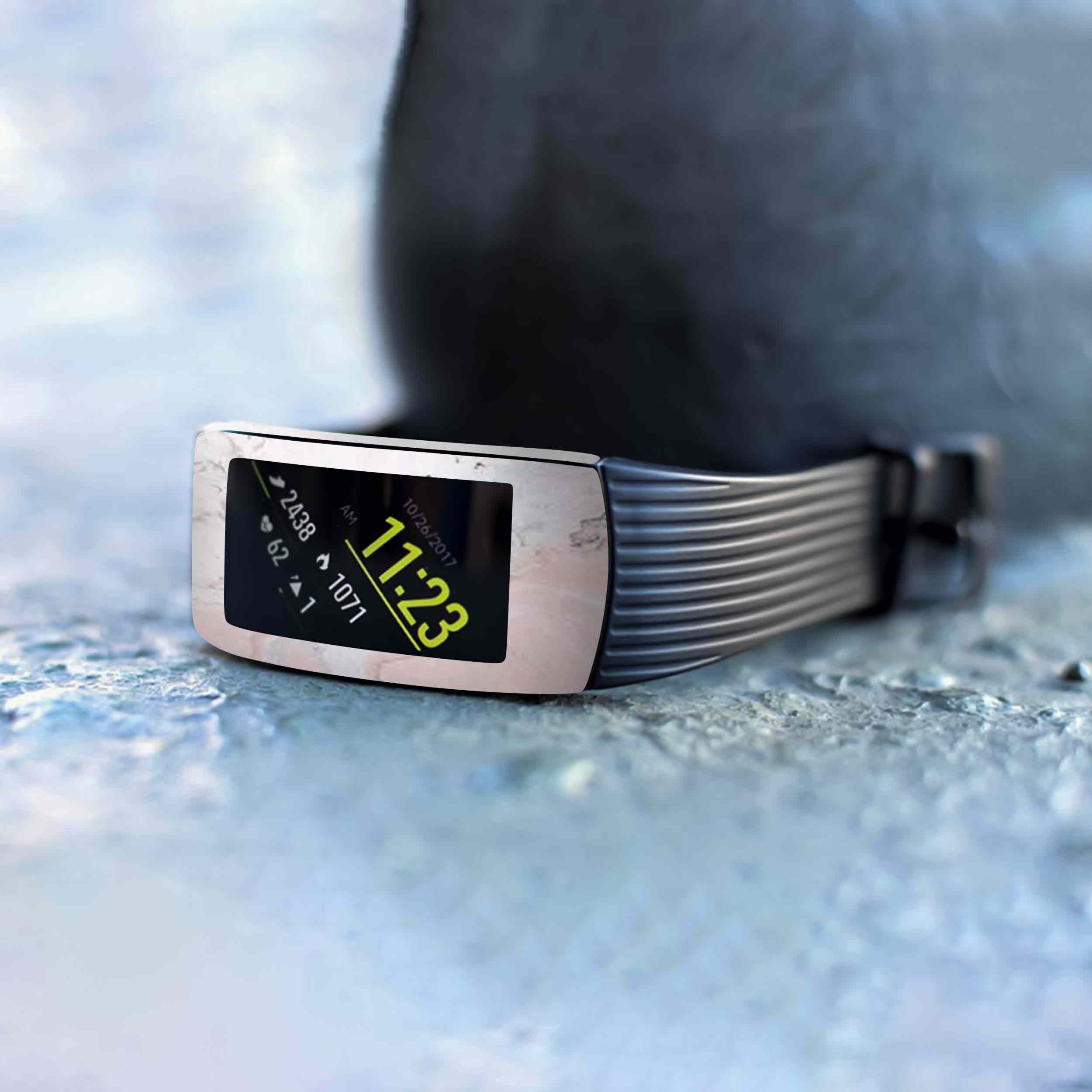 برچسب ماهوت طرح Blanco-Pink-Marble مناسب برای ساعت هوشمند سامسونگ Galaxy Gear Fit 2 Pro