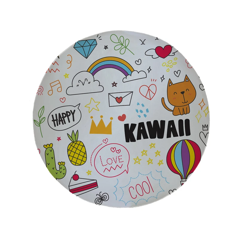 پادری مدل دایره طرح کودکانه کد 8476 سایز 90 × 90 سانتی متر