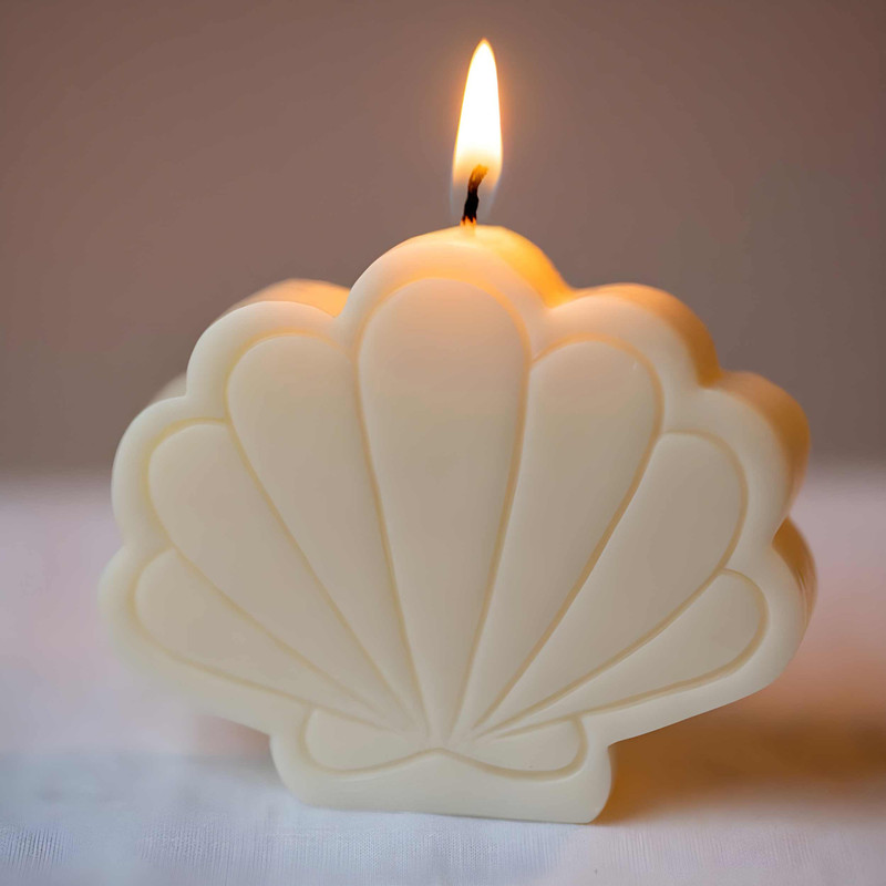 قالب شمع مدل صدف ساده و کلاسیک مجموعه 2 عددی
