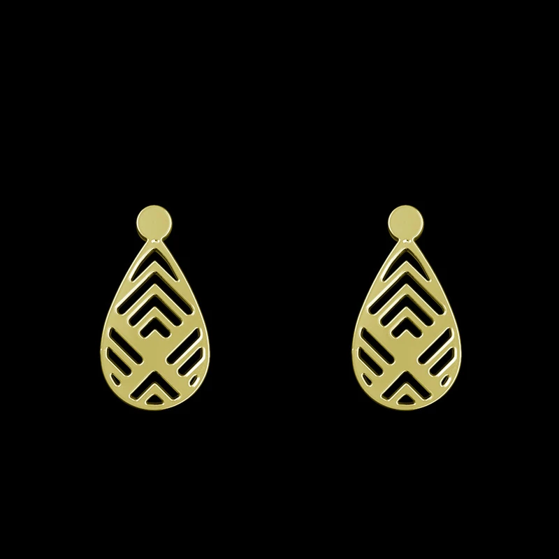 گوشواره طلا 18 عیار زنانه مدوپد مدل هندسی کد GA1-13884