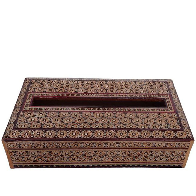 جعبه دستمال کاغذی خاتم کاری کد 203