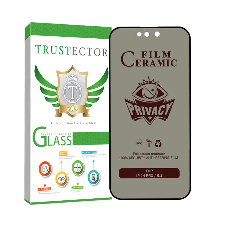  محافظ صفحه نمایش سرامیکی حریم شخصی تراستکتور مدل SLPRICRTR مناسب برای گوشی موبایل اپل iPhone 14 Pro