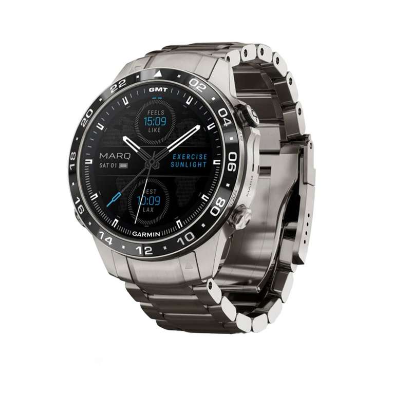 ساعت هوشمند گارمین مدل MARQ Aviator (Gen 2) دارای قابلیت های صفحه نمایش لمسی، با حالت های ورزشی مختلف، پایش وضیعت استرس، با 32 گیگابایت حافظه داخلی بند تیتانیوم ساعت هوشمند گارمین مدل MARQ Aviator (Gen 2) دارای قابلیت های صفحه نمایش لمسی، با حالت های ورزشی مختلف، پایش وضیعت استرس، با 32 گیگابایت حافظه داخلی بند تیتانیوم