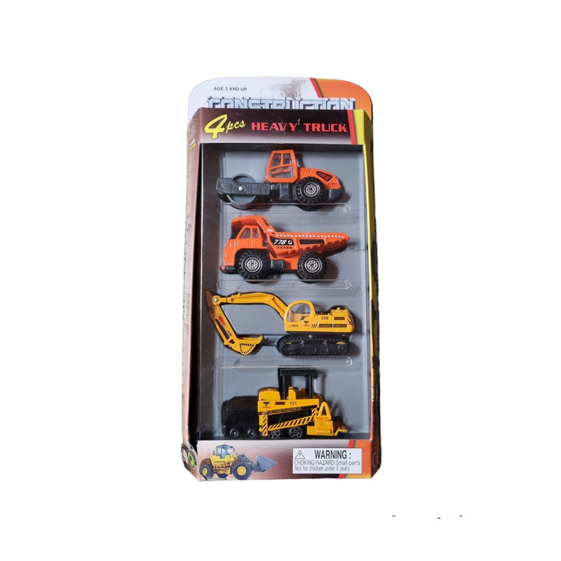 ماشین بازی طرح راهسازی مدل HEAVY TRUCK بسته 4 عددی