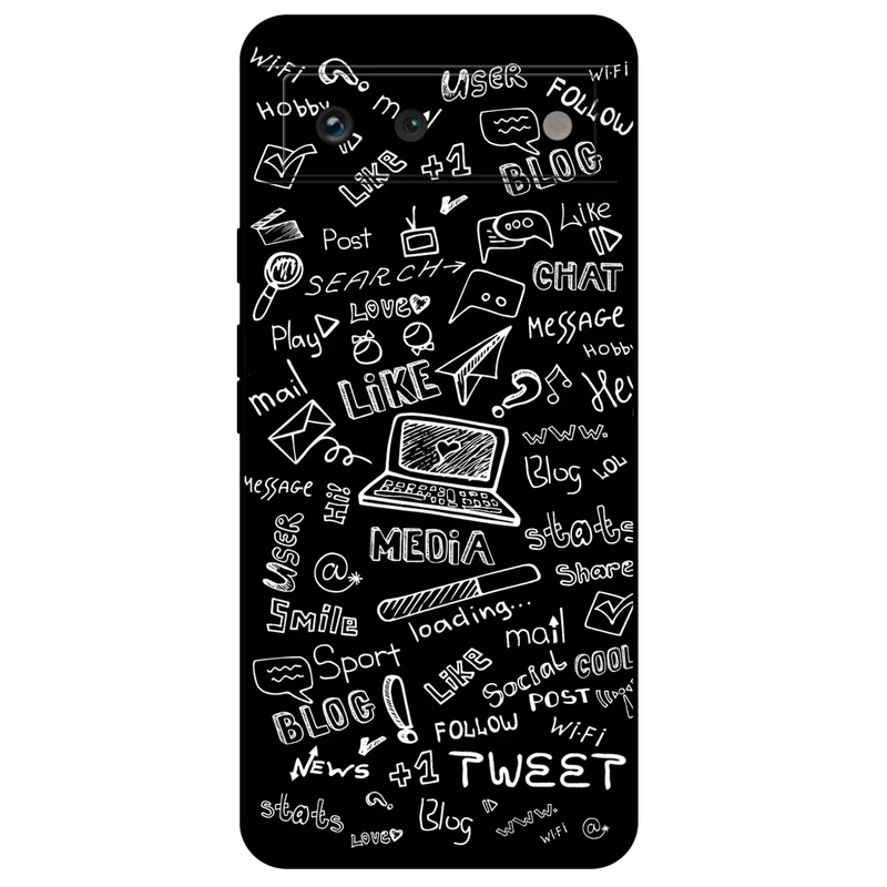 کاور مگافون طرح رسانه های اجتماعی مدل 1898 مناسب برای گوشی موبایل گوگل Pixel 6A