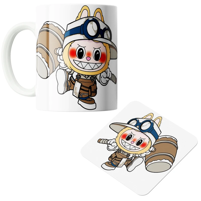 ماگ پاد آفرین مدل لبوبو کد z170 به همراه زیر لیوانی