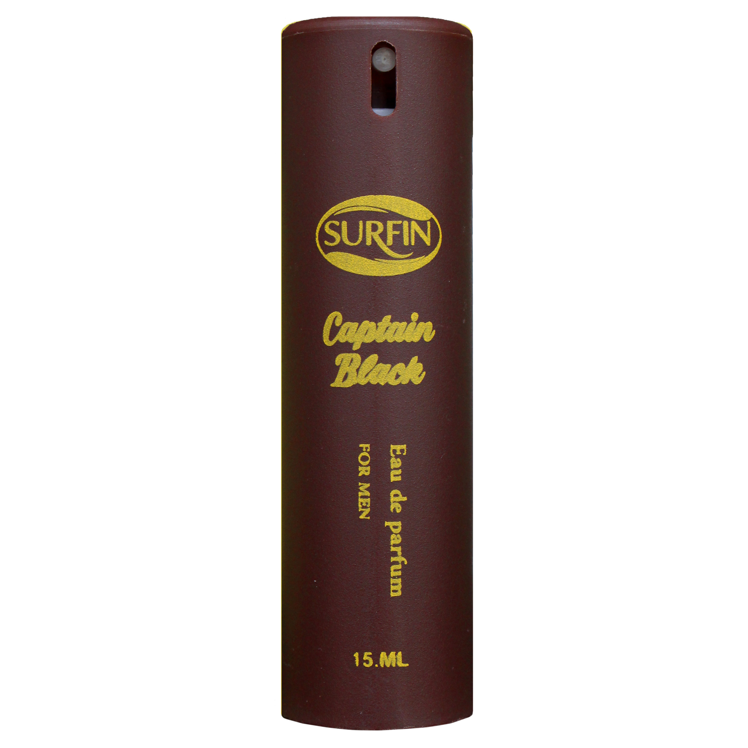 عطر جیبی مردانه سورفین مدل Captain Black حجم 15 میلی لیتر