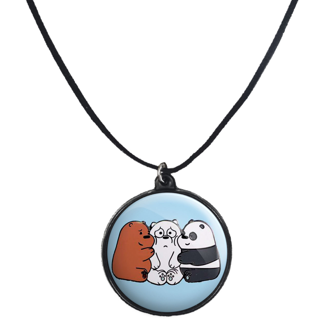 گردنبند پرمانه طرح خرس‌های کله‌فندقی کد pmb.10205 مدل دو طرفه