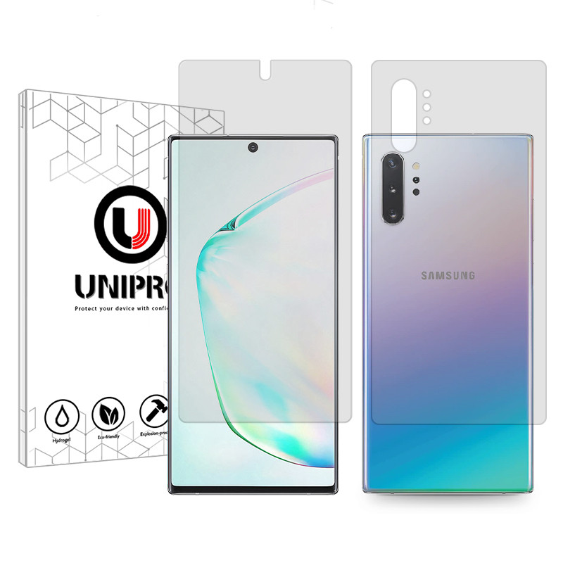 محافظ صفحه نمایش شفاف یونی پرو مدل Star 4 مناسب برای گوشی موبایل سامسونگ Galaxy Note10 Plus به همراه محافظ پشت گوشی