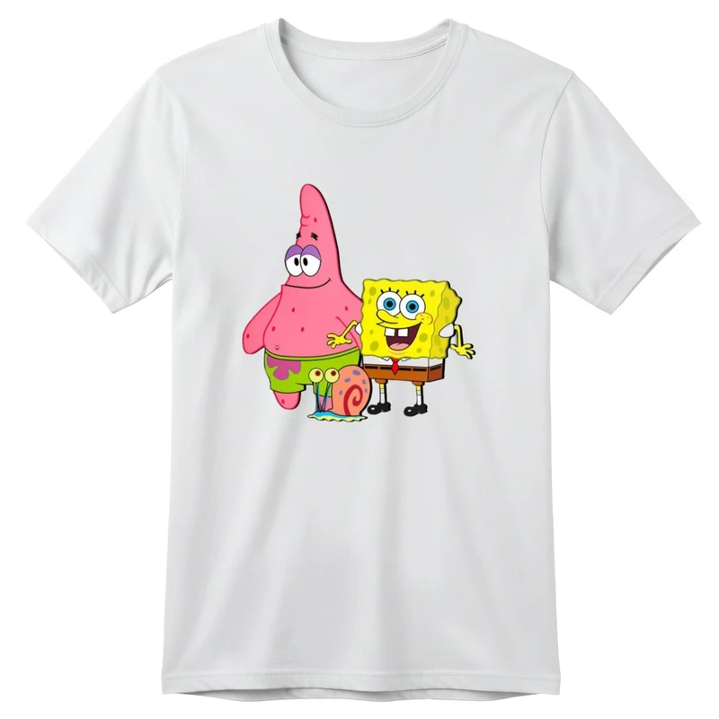 تی شرت آستین کوتاه بچگانه مدل باب اسفنجی و پاتریک کد۲