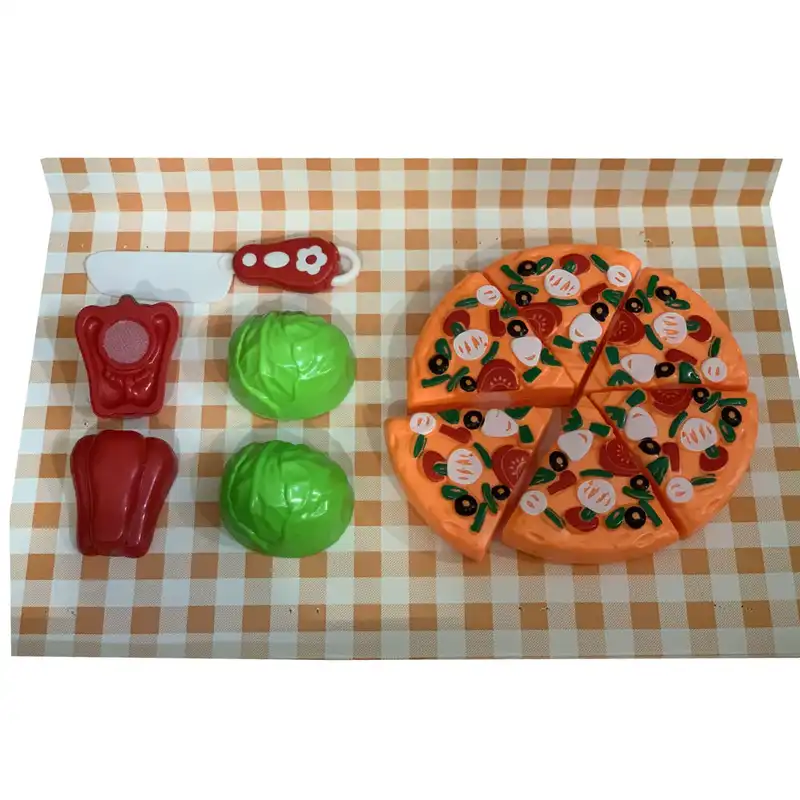 ست اسباب بازی فست فود مدل پیتزا و میوه برشی کد z123