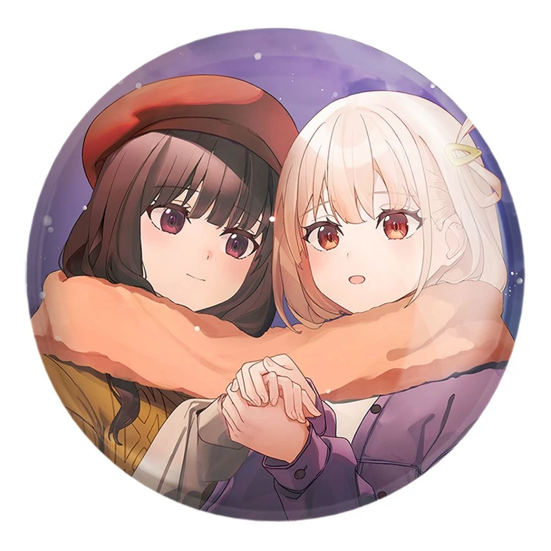 پیکسل خندالو طرح تاکینا و چیساتو انیمه لیکوریس ریکویل Lycoris Recoil کد 23100 مدل بزرگ