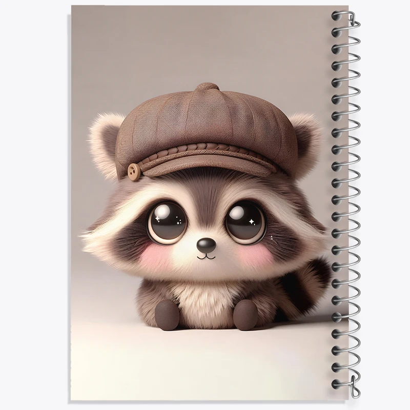 دفتر شطرنجی 50 برگ خندالو طرح راکون بامزه کد F5465