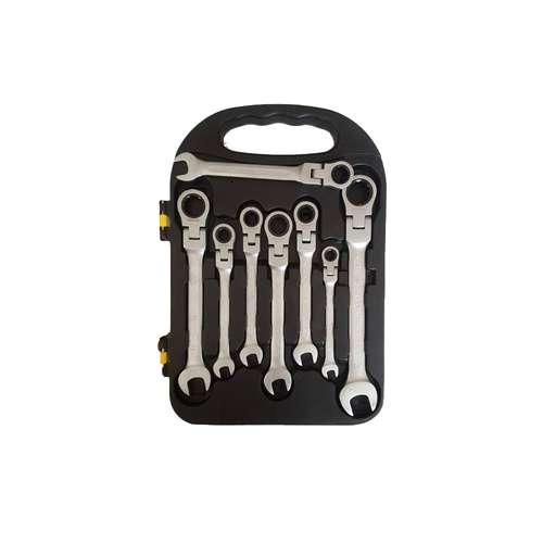 آچار یکسر تخت و یکسر جغجغه ای مدل CR_V مجموعه 8 عددی